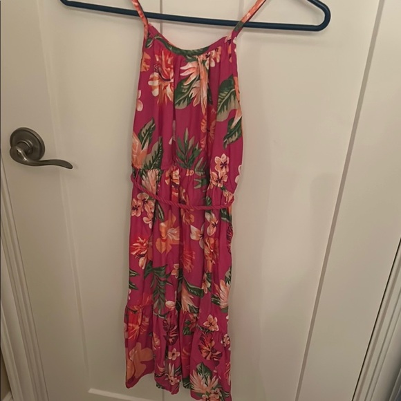 Joe Fresh Pink Floral Ruffled Halter Sundress, size 12 Kids - Picture 5 of 5